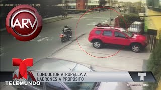 Conductor atropella a ladrones en medio de un asalto  Al Rojo Vivo  Telemundo [upl. by Oinimreh]