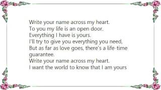 Kenny Rogers  Write Your Name Across My Heart Lyrics [upl. by Anitteb]