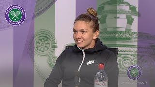 Simona Halep SemiFinal Press Conference Wimbledon 2019 [upl. by Anauqal708]