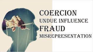 Coercion Undue Influence Fraud Misrepresentation  Indian Contract Act 1872  Law Guru [upl. by Sydel828]