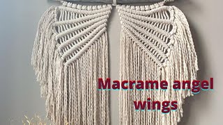 DIY Macrame Angel wings wall hanging  macrame angelwings [upl. by Bakeman]