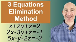 Solving Systems of 3 Equations Elimination [upl. by Nyletac]