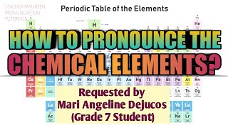 HOW TO PRONOUNCE THE 118 ELEMENTS IN PERIODIC TABLE  Teacher Maureen [upl. by Basile]