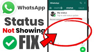 HOW TO FIX WhatsApp Status Not Showing Problem Solved  WhatsApp Status Not Showing for All Contacts [upl. by Adnoyek]