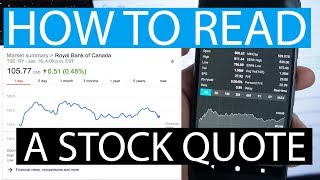 How To Read A Stock Quote [upl. by Monti]