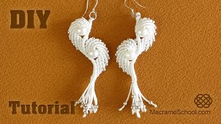 Macramé Angel Wings  Earrings Tutorial [upl. by Pedrick]