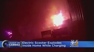 Watch Electric Scooter Explodes Inside Home While Charging [upl. by Aohsoj]