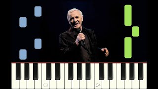 piano tutorial quotEMMENEZMOIquot Aznavour 1967 avec partition gratuite [upl. by Zigmund]