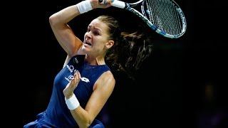 Agnieszka Radwanska vs Simona Halep  2015 WTA Finals Highlights [upl. by Eanrahs]