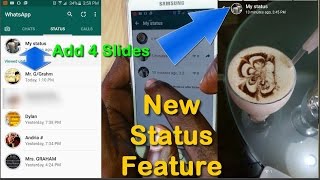 WhatsApp new status featureAdd multiple slidespost deleteedit and control who sees them [upl. by Idieh925]