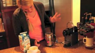 Nespresso Aeroccino Plus Frother Review Frothing Almond Milk [upl. by Engdahl]